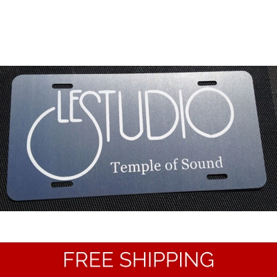 Le Studio License Plates Silver White Logo TOS